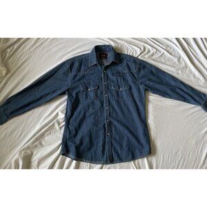 Wrangler Hero Denim Snap Shirt Astronomical Society Of Kansas City Embroidered M
